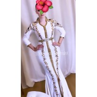 Caftan sirène blanc leila