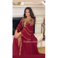 Caftan Souhir bordeau