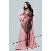 caftan marocain rose poudré