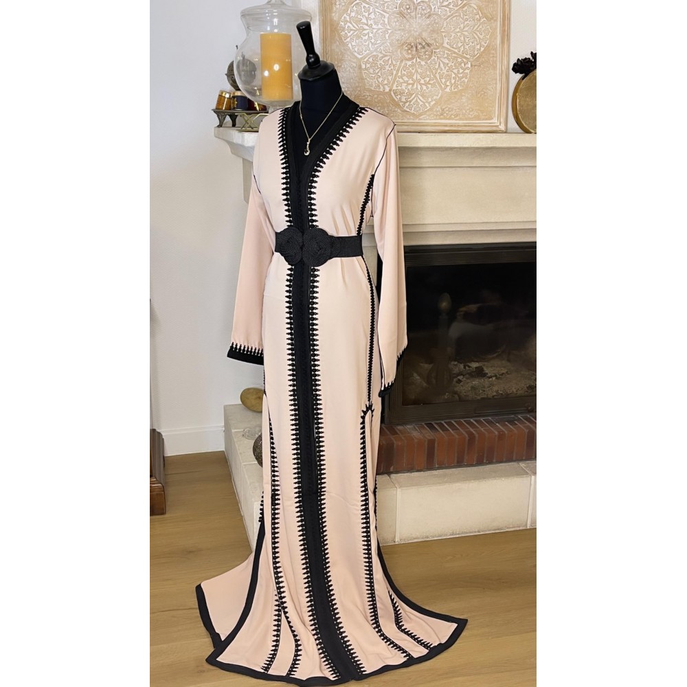 Caftan beige et noir 2023