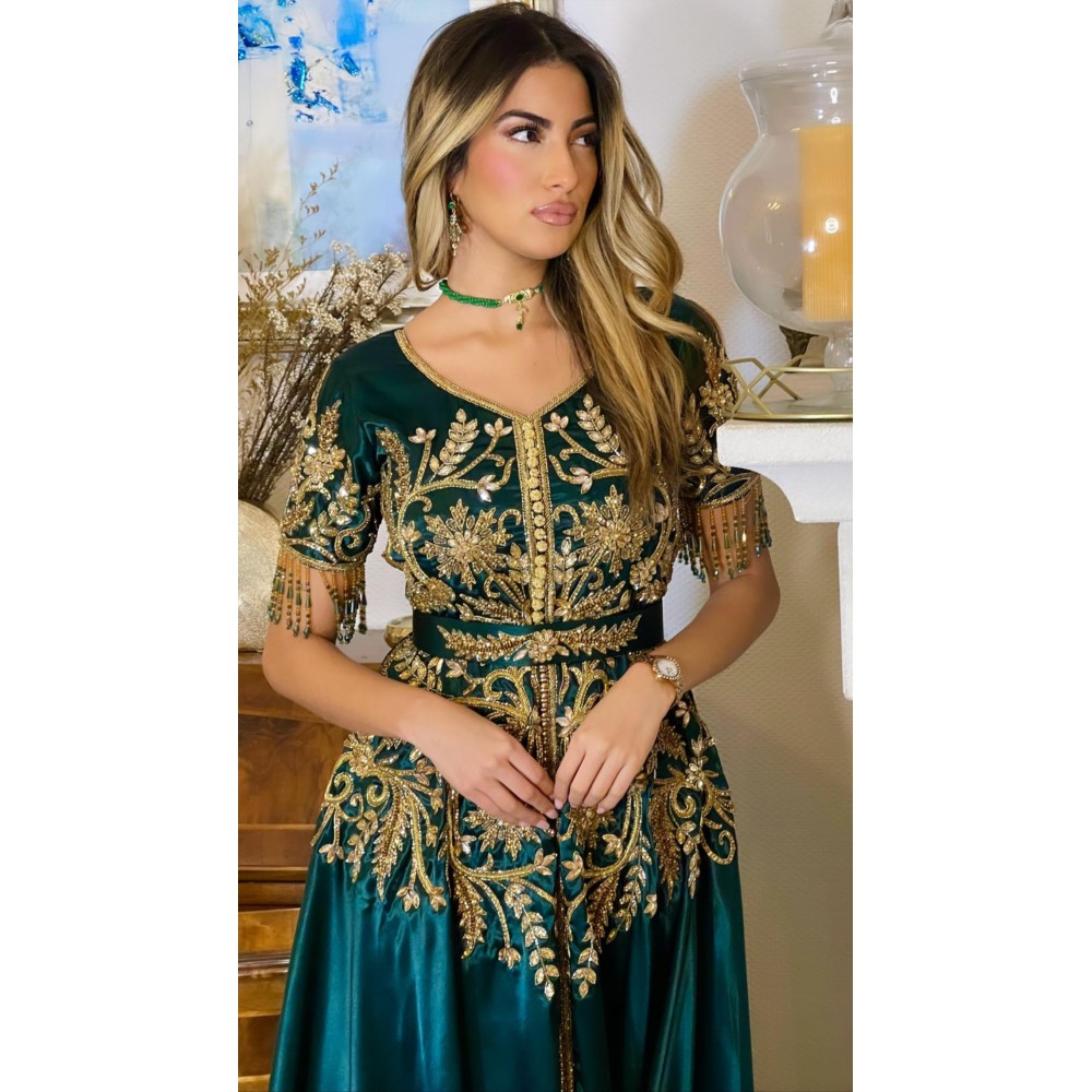 Caftan vert émeraude lina