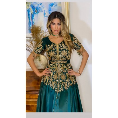 Caftan vert émeraude lina